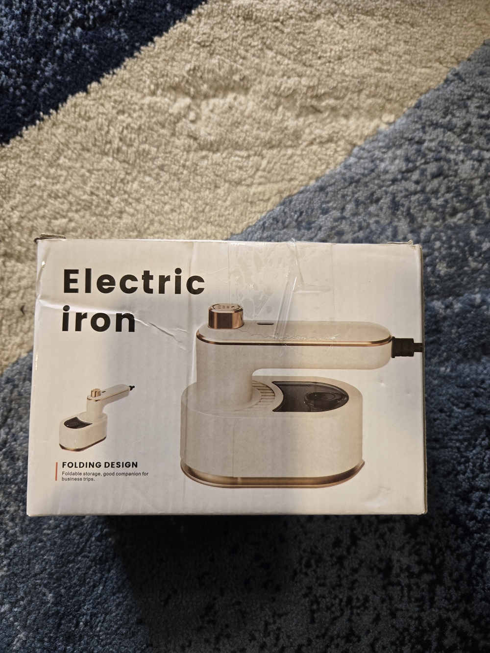 Electric Iron Portable Handheld Steamer - White & Gold